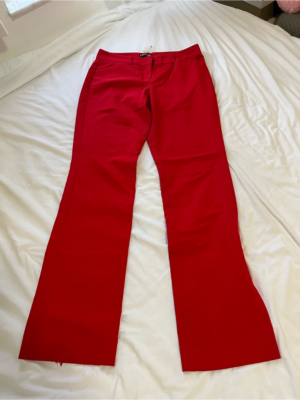 Express Red Wide Leg Flare Pants